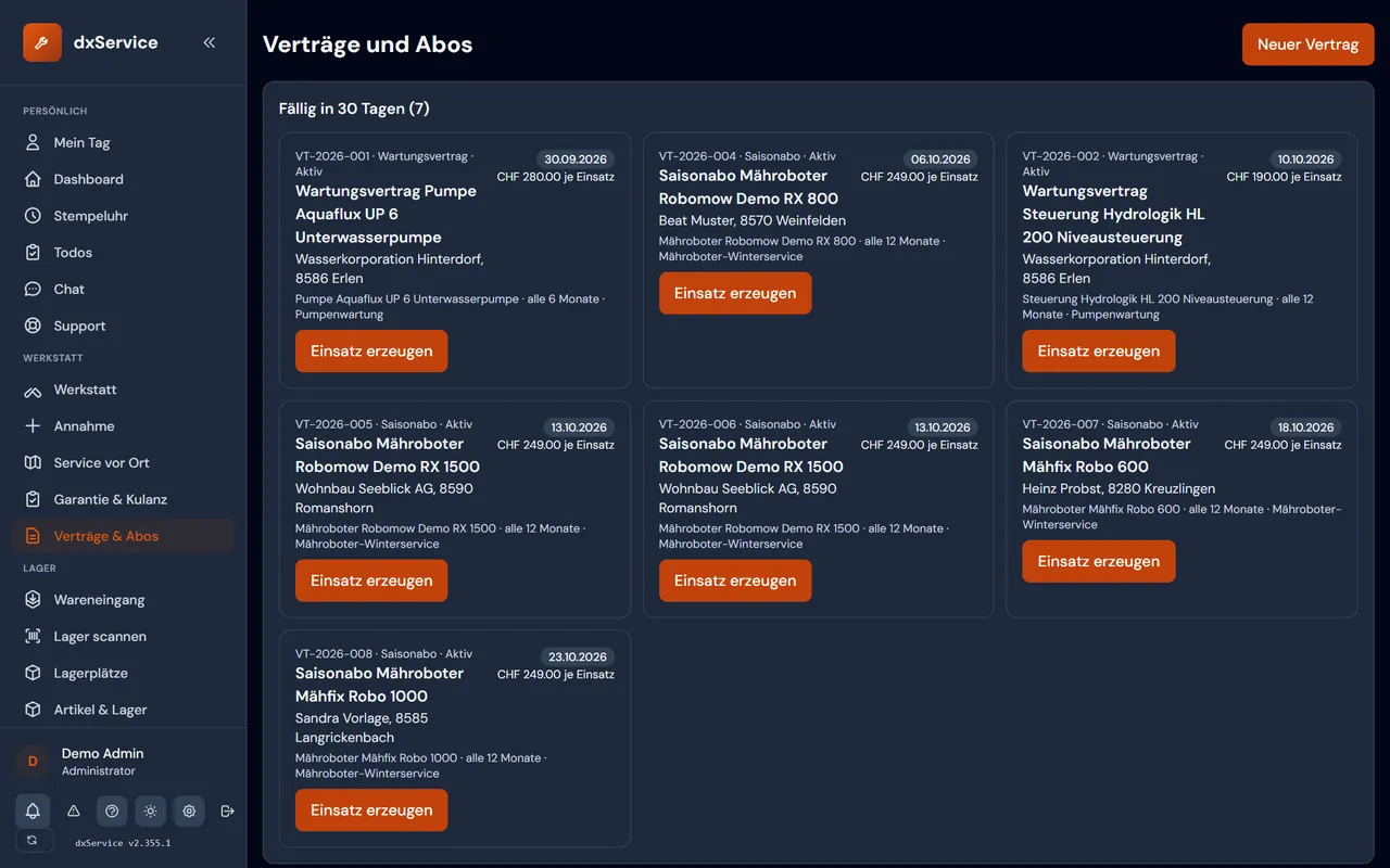 Verträge und Abos